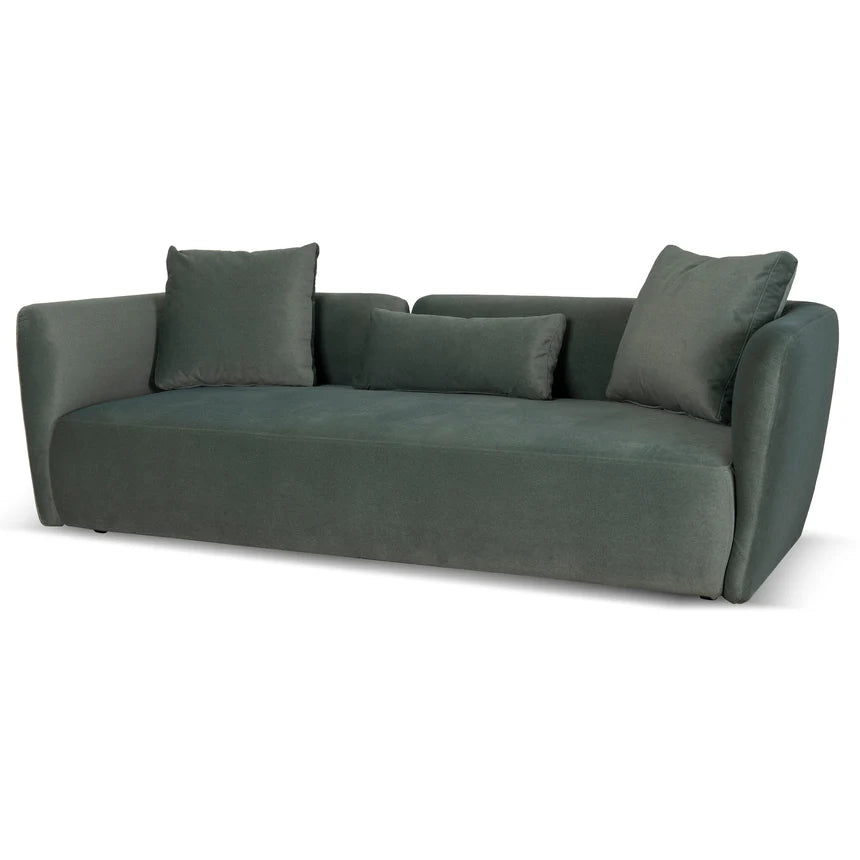 Contemporary Comfort 3-Seater Fabric Sofa - Burnt Green