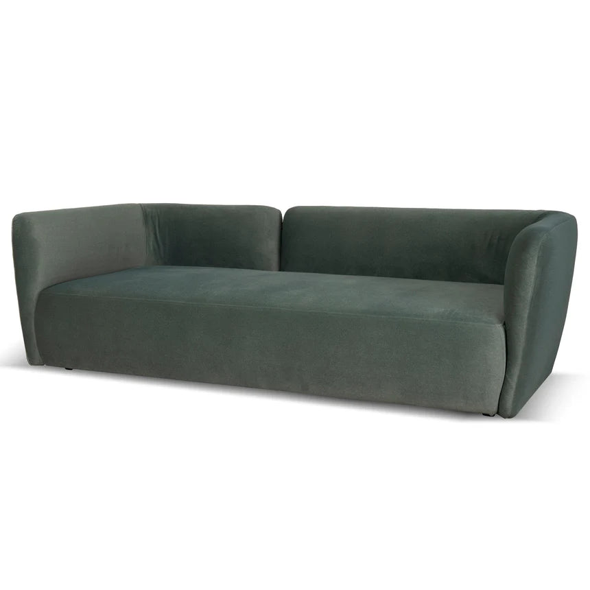 Contemporary Comfort 3-Seater Fabric Sofa - Burnt Green