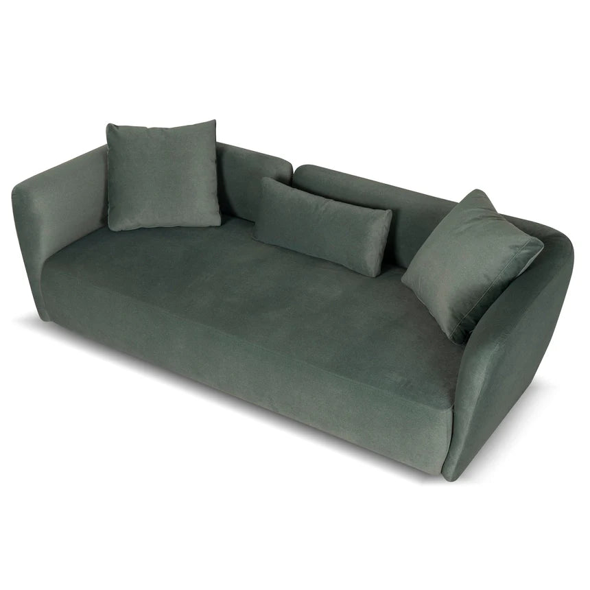 Contemporary Comfort 3-Seater Fabric Sofa - Burnt Green