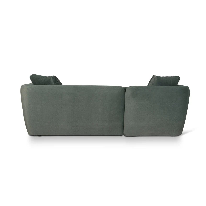 Contemporary Comfort 3-Seater Fabric Sofa - Burnt Green