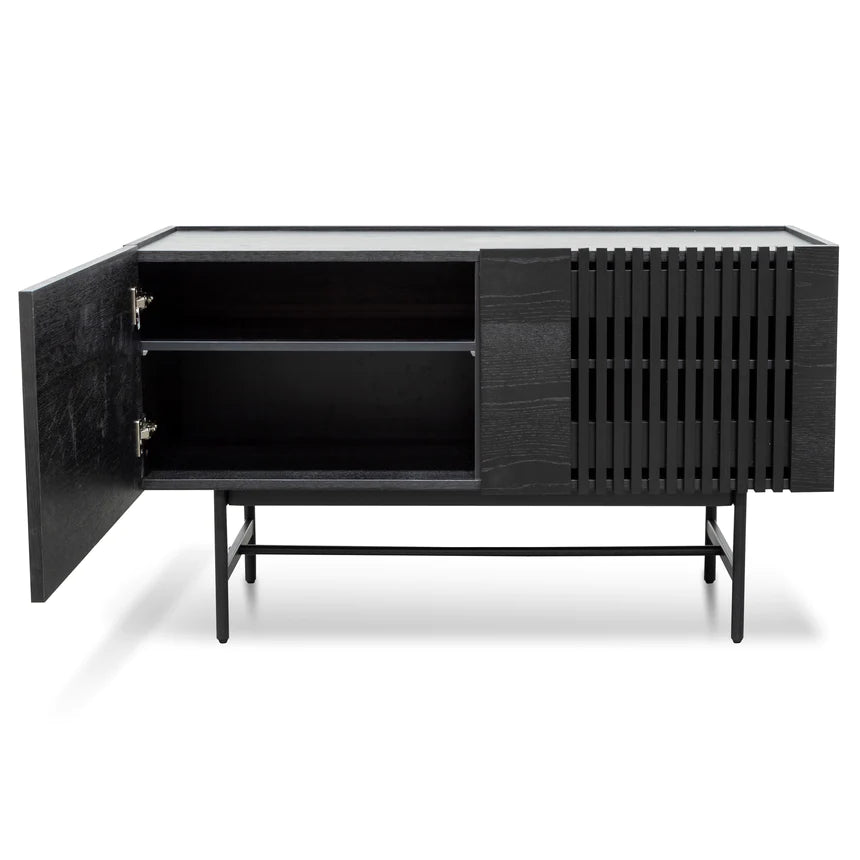 Contemporary Corner Side Table 120cms - Black