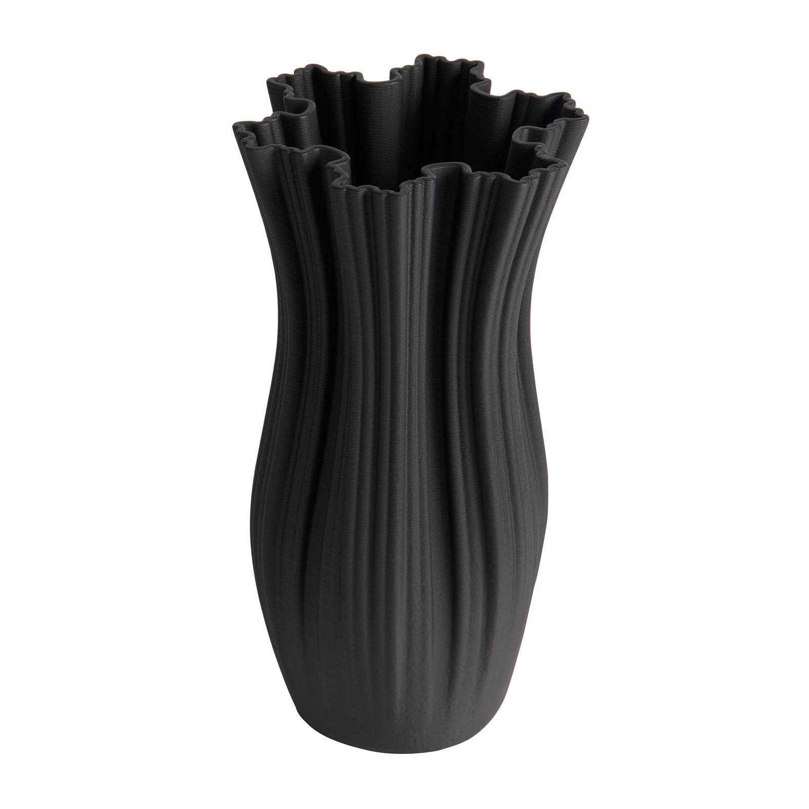 Contemporary Elegance Black Ceramic Vase - 36cms