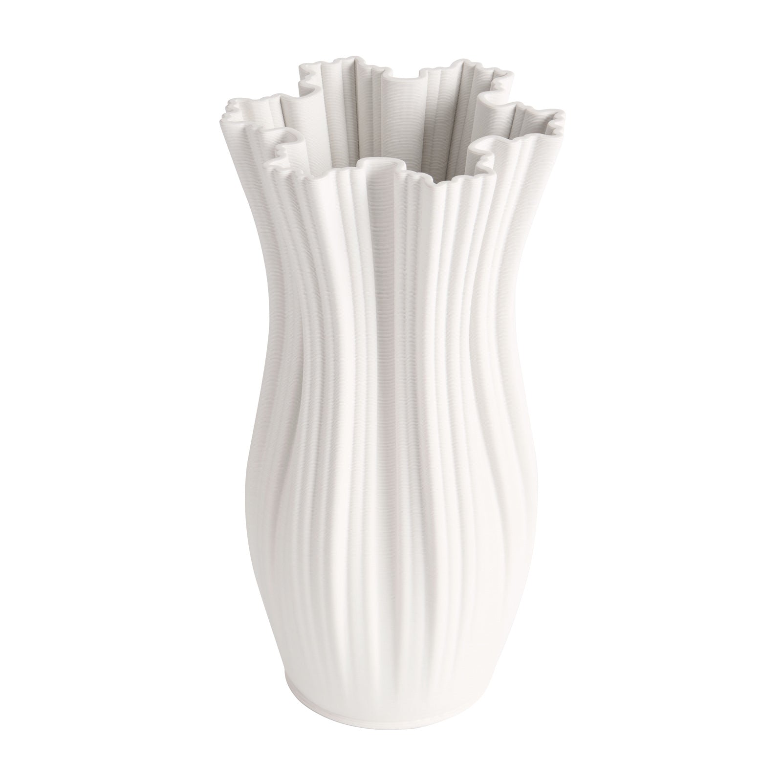 Contemporary Elegance White Ceramic Vase - 36cms