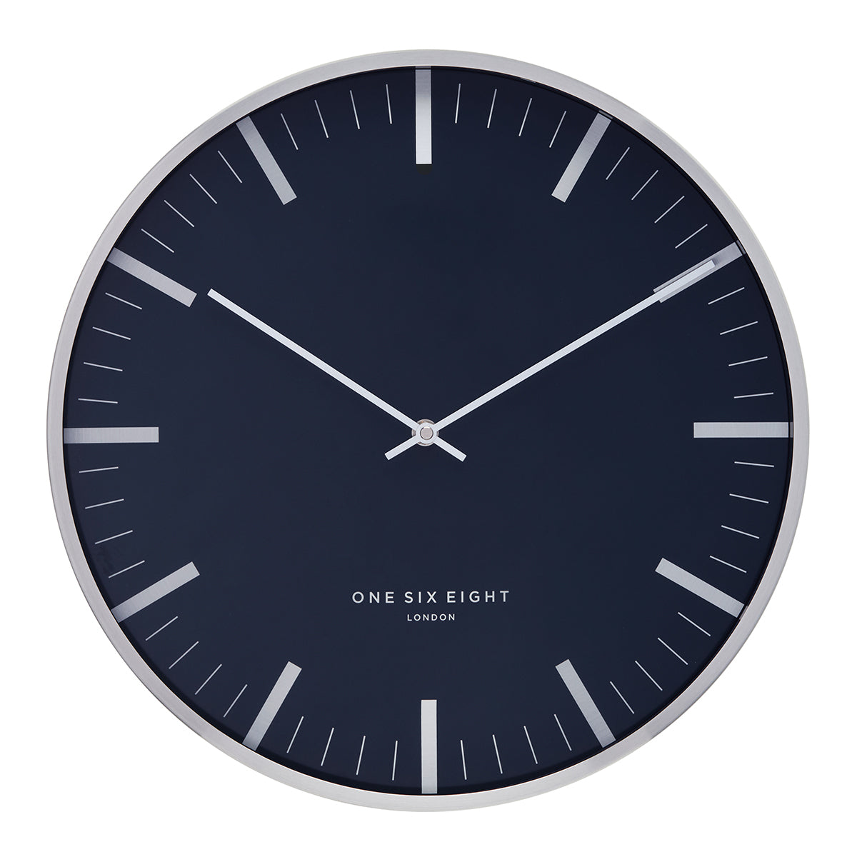 Contemporary Jaz Petrol Blue Silent Wall Clock - 40cms