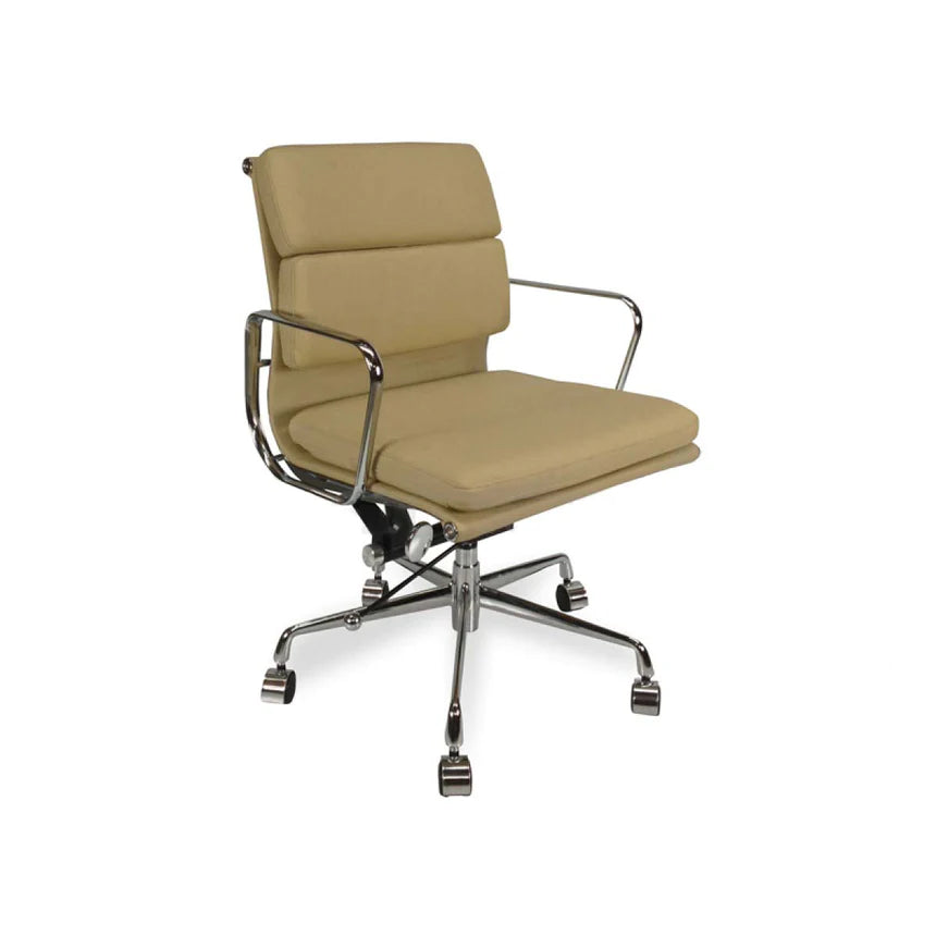 Contemporary Leather Office Chair - Light Brown
