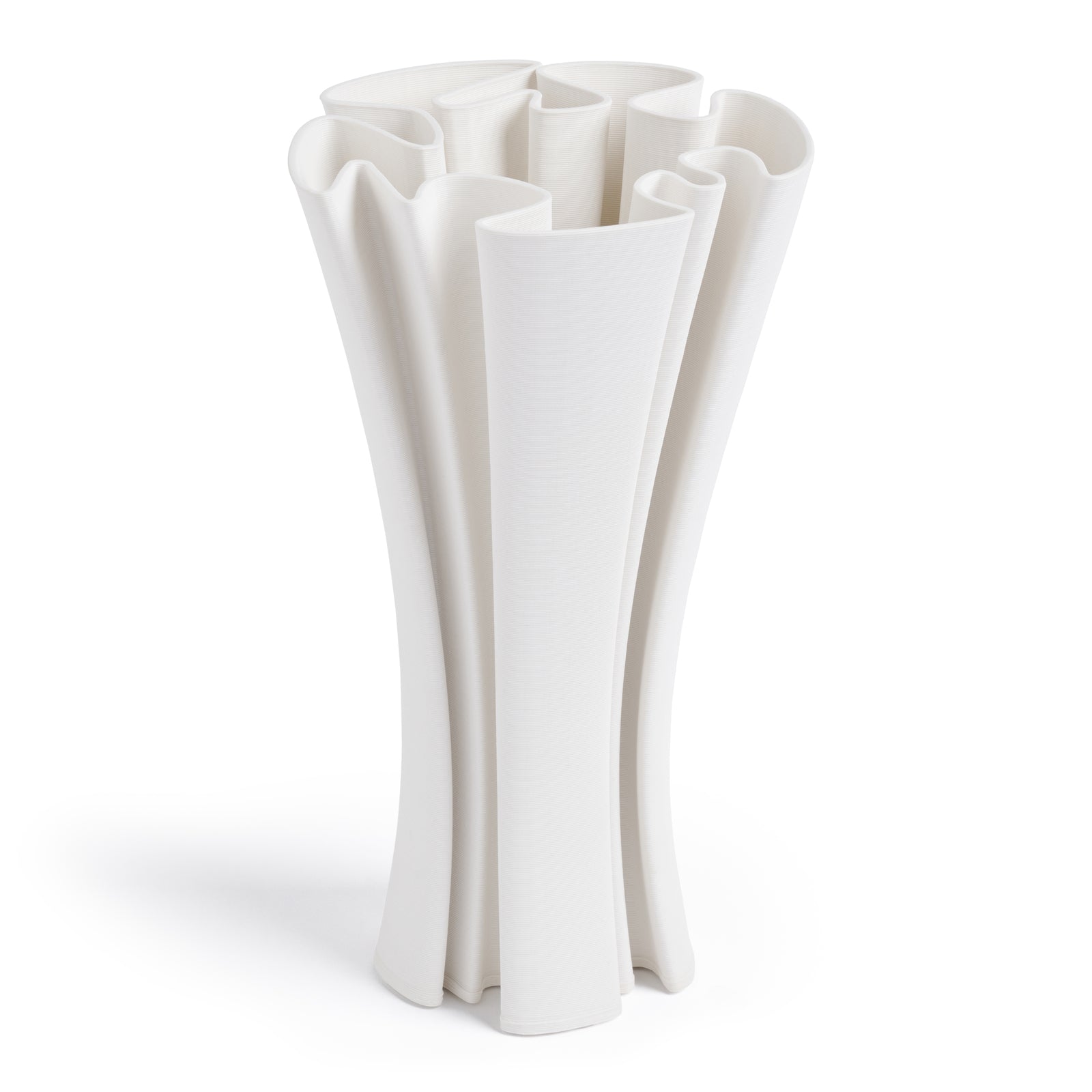 Contemporary Millie White Ceramic Vase - 36cms