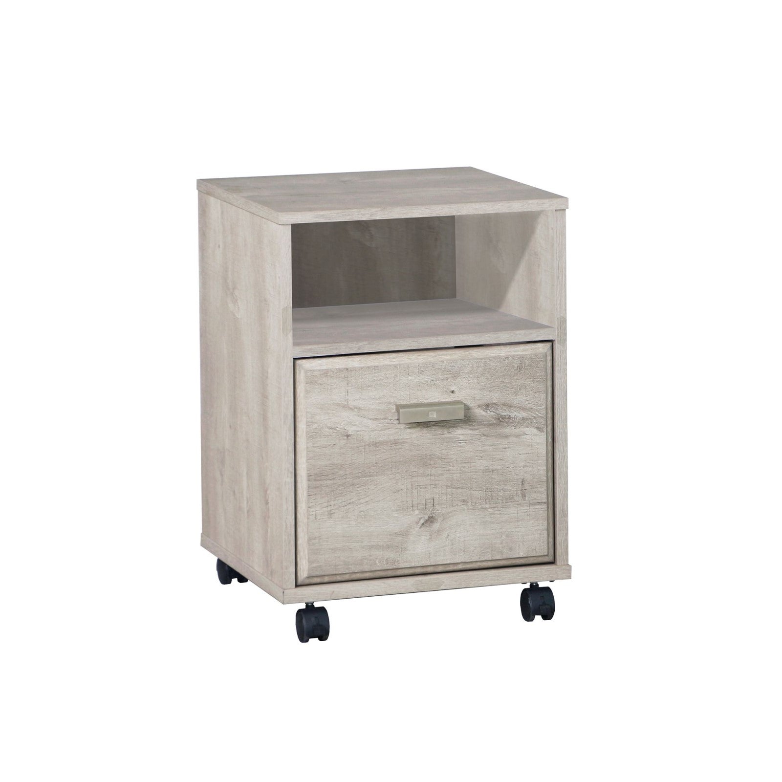 Single Filing Cabinet On Wheels Washed Grey
