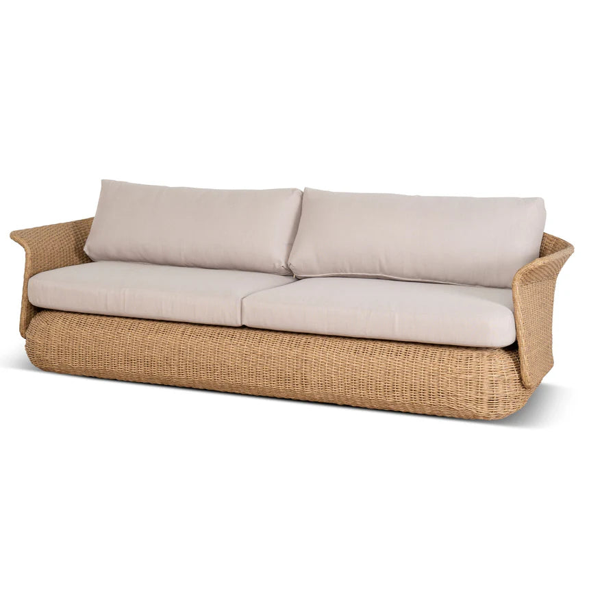 Contemporary Modern 3-Seater Patio Sofa - Natural Taupe