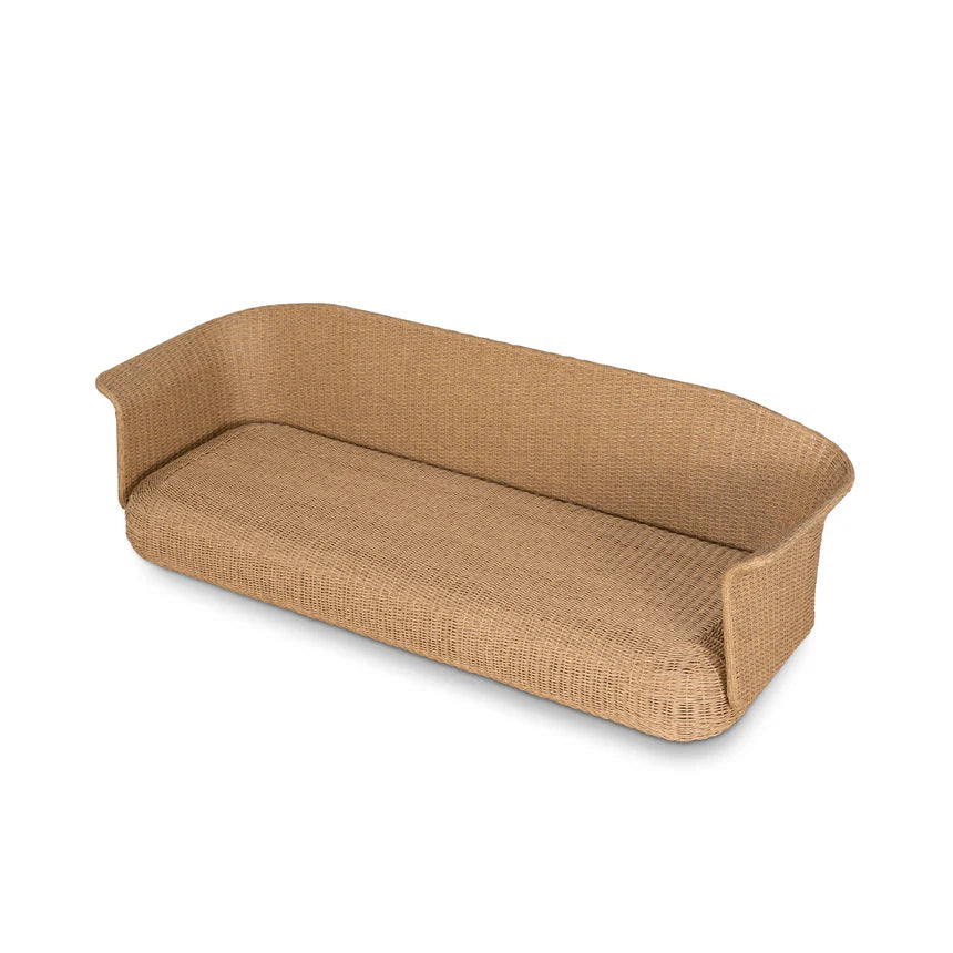 Contemporary Modern 3-Seater Patio Sofa - Natural Taupe