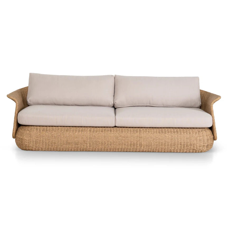 Contemporary Modern 3-Seater Patio Sofa - Natural Taupe