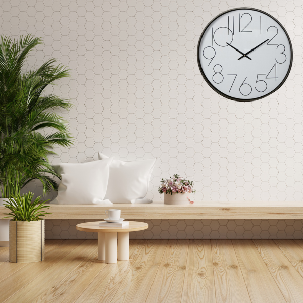 Contemporary Monochrome Wall Clock 60cms