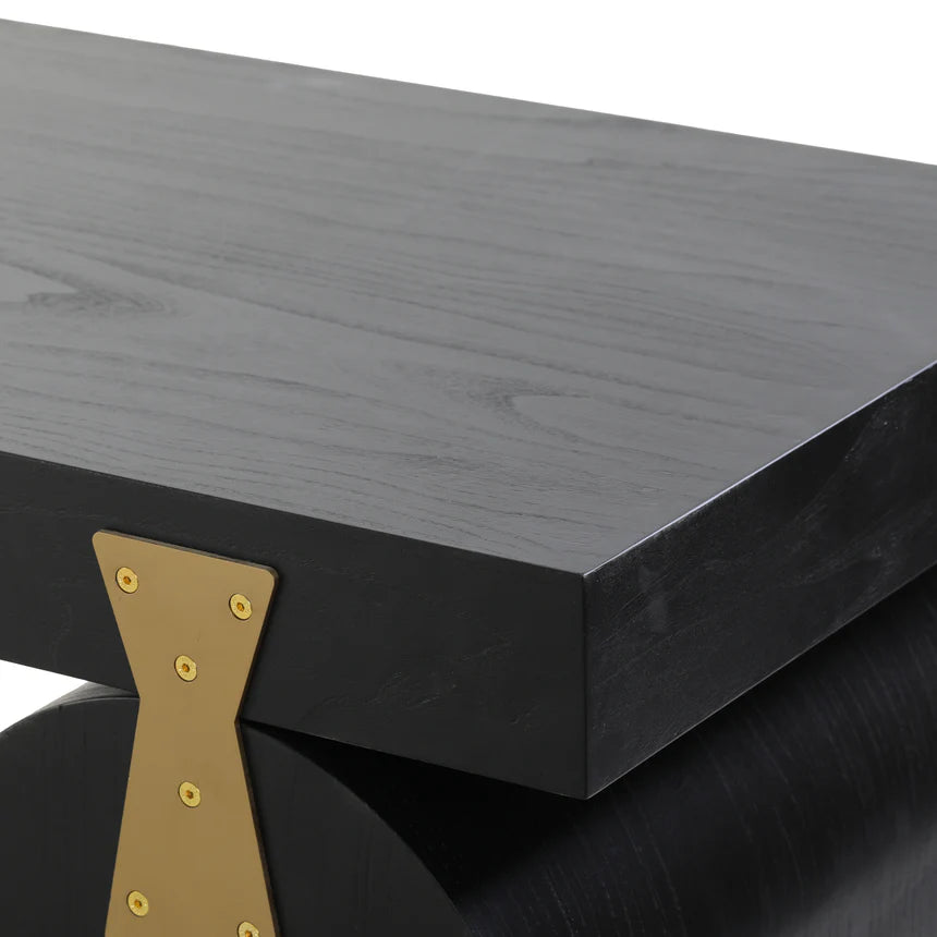 Contemporary New Elm Home Office Desk 155cms - Black