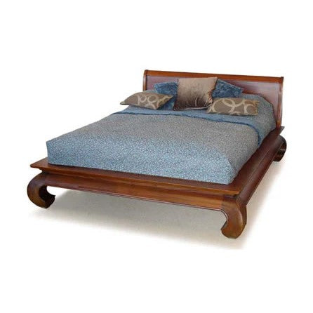 Contemporary Opium Queen Size Bed - Light Mahogany