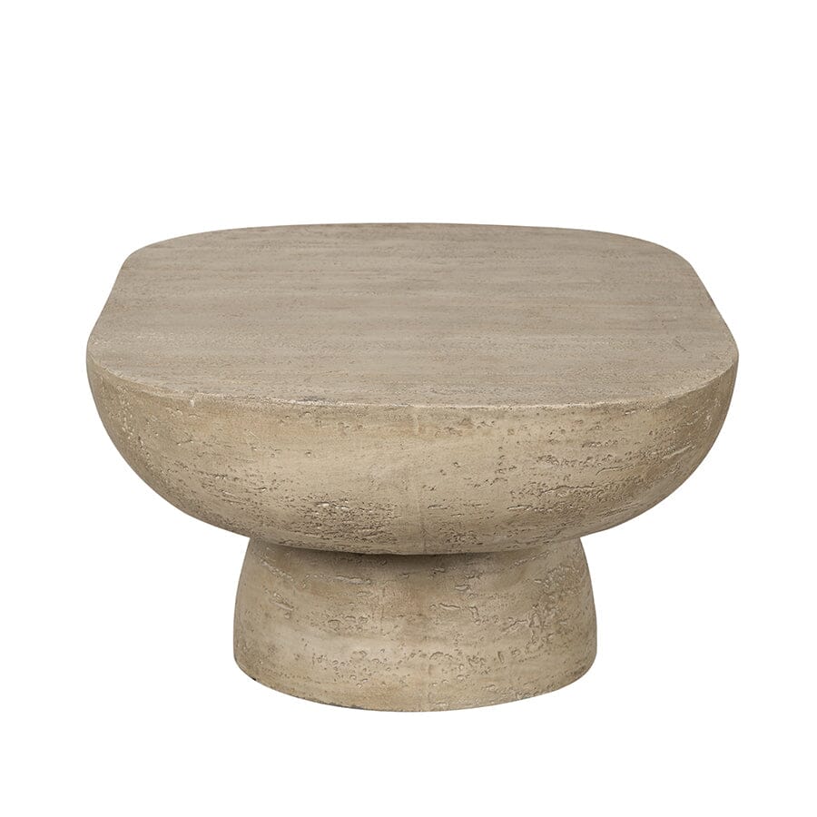 Contemporary Oval Cement Coffee Table