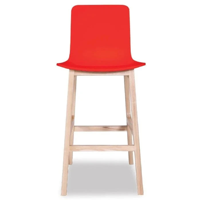 Contemporary Red Shell Wood Stool (Available in 2 Sizes)