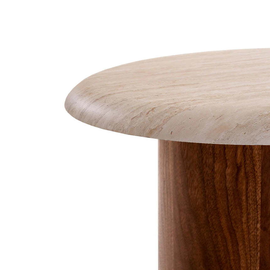 Contemporary Stone Look Side Table - Beige