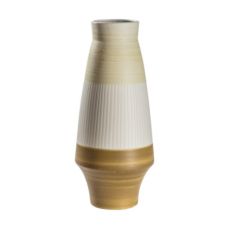 Contemporary Urn with Brushed and White Textures (Available in 3 Sizes)