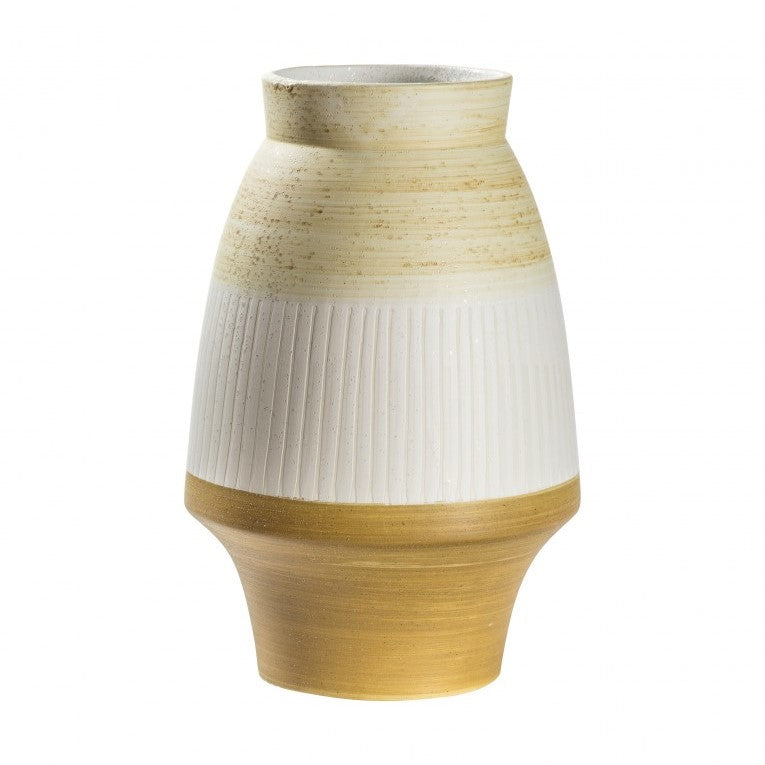 Contemporary Urn with Brushed and White Textures (Available in 3 Sizes)