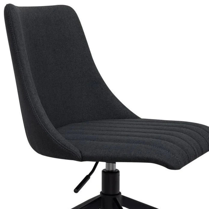 Contemporary Vintage Black Fabric Seat Office Chair