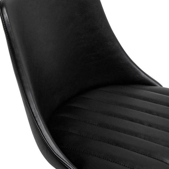 Contemporary Vintage Black Leather Seat Office Chair
