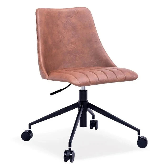Contemporary Vintage Leather Seat Office Chair