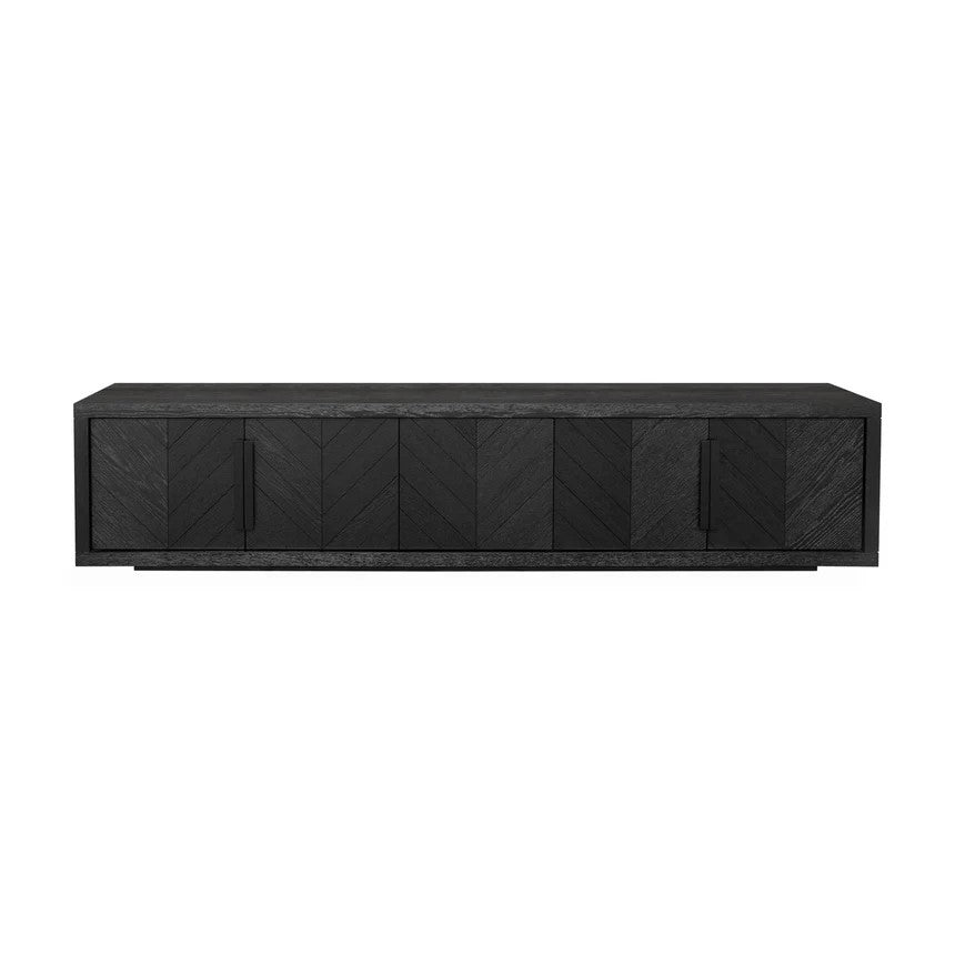 Contemporary Wooden Entertainment TV Unit 223cms - Black