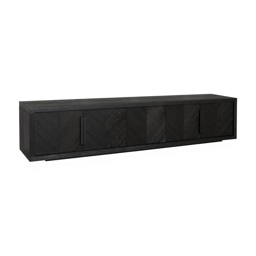 Contemporary Wooden Entertainment TV Unit 223cms - Black