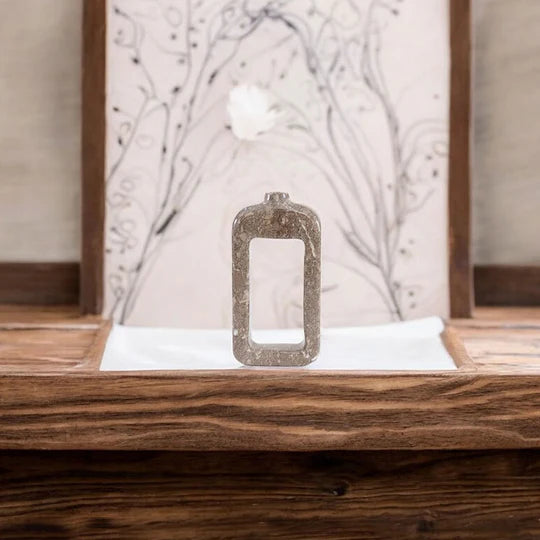 Contemporary Geometric Grace Rectangular Vase - Grey