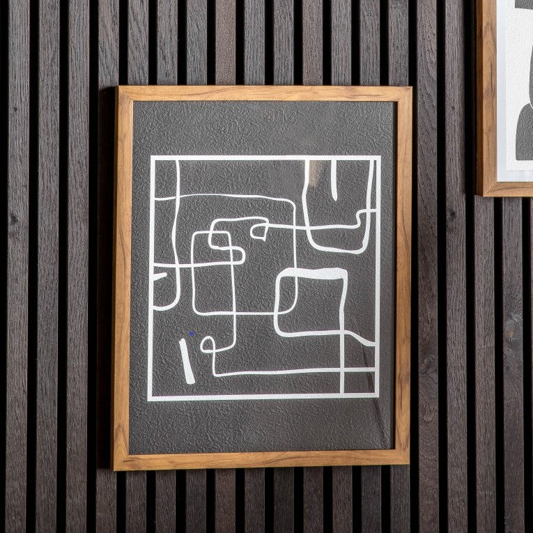 Contours in Darkness Beauty Line Drawing Framed Art
