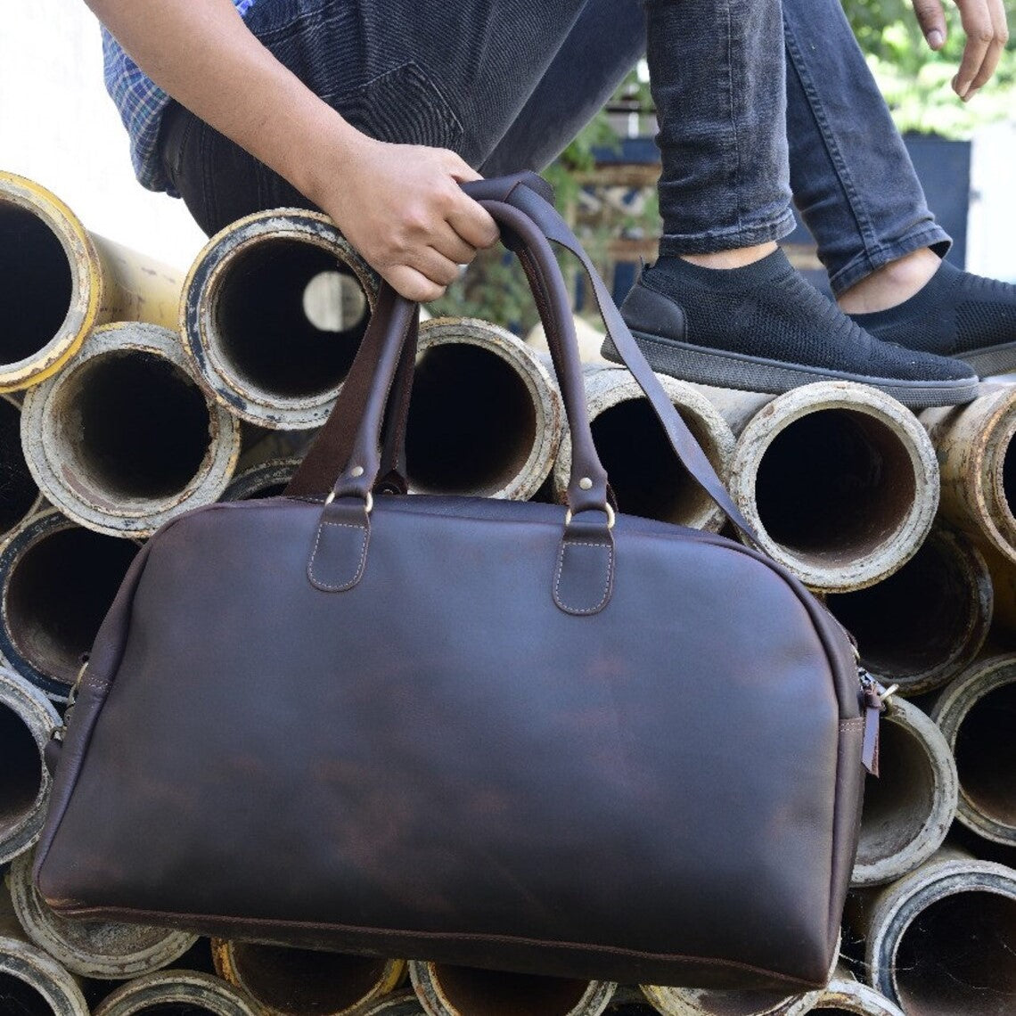 Couture Carryall Leather Duffle Bag