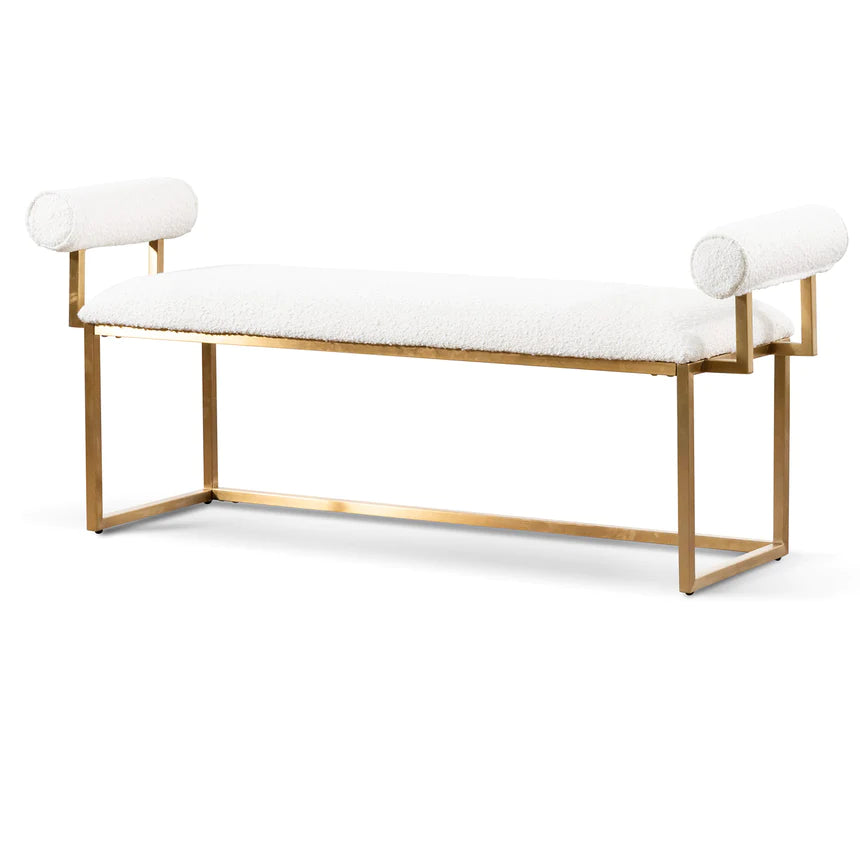 Cozy Boucle Dining Benches 142cms - White