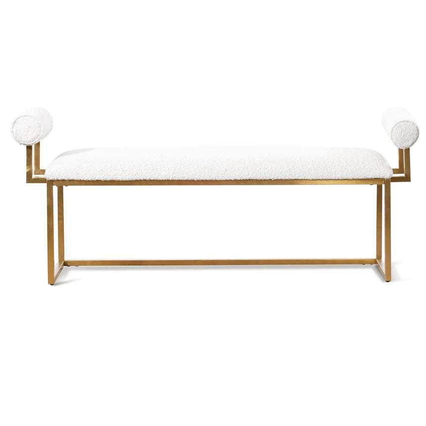 Cozy Boucle Dining Benches 142cms - White