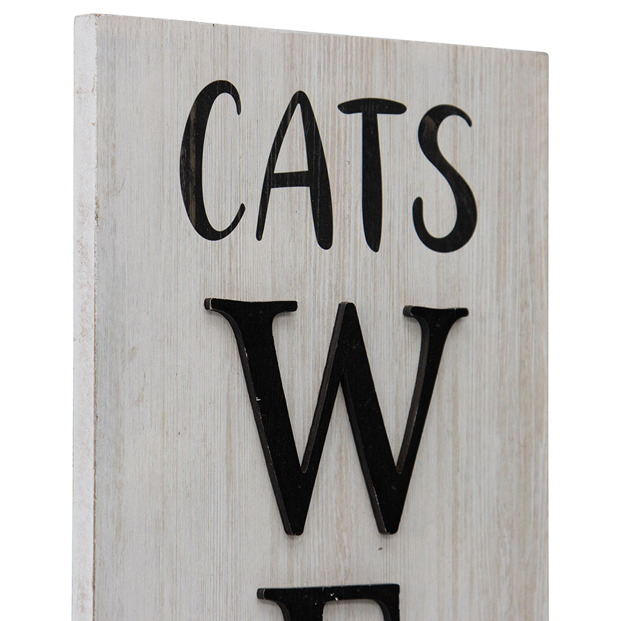Cozy "Cats Welcome" Wall Decor 80cms