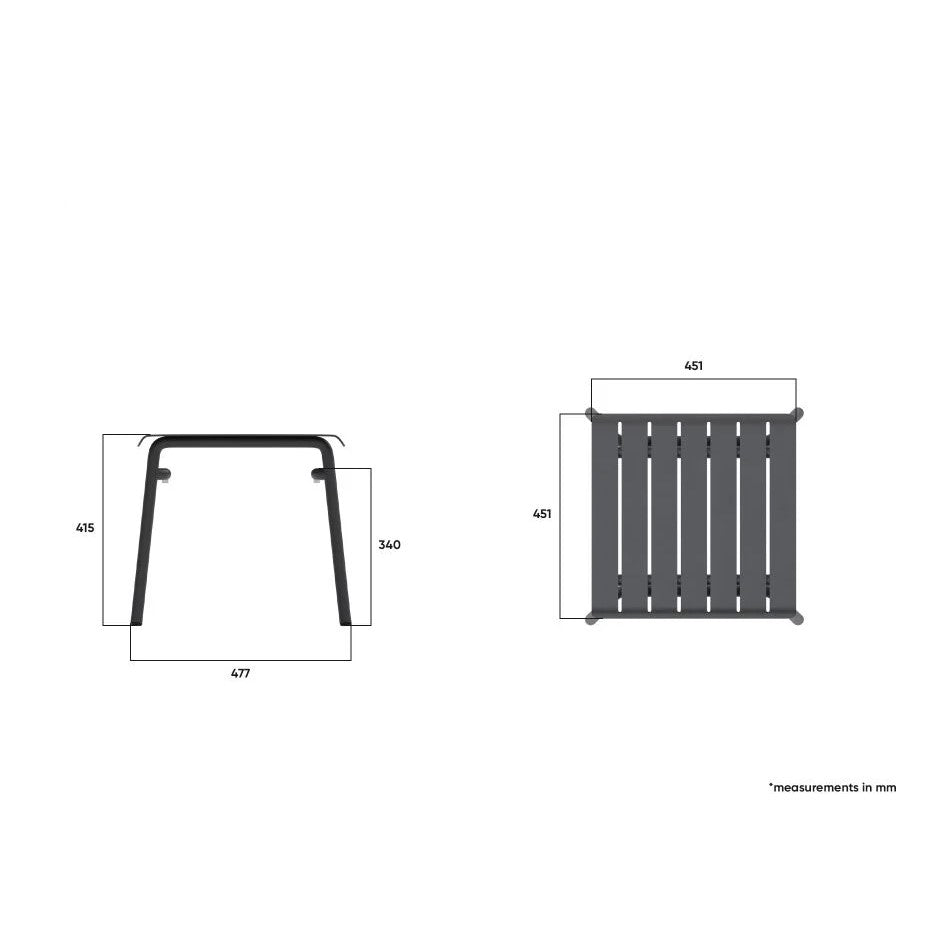 Cozy Haven Nylon Metal Footrest - Charcoal Black