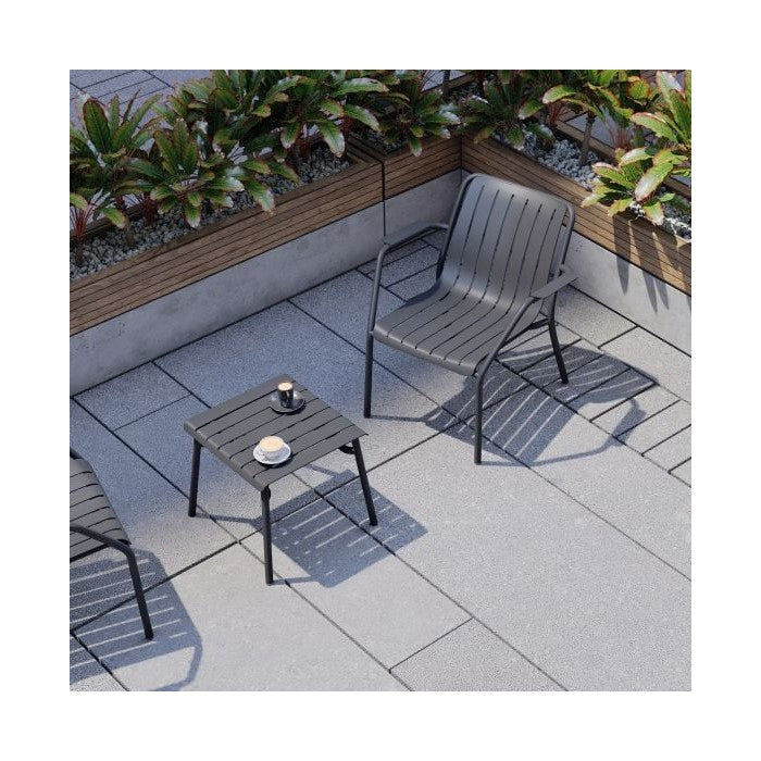 Cozy Haven Nylon Metal Footrest - Charcoal Black