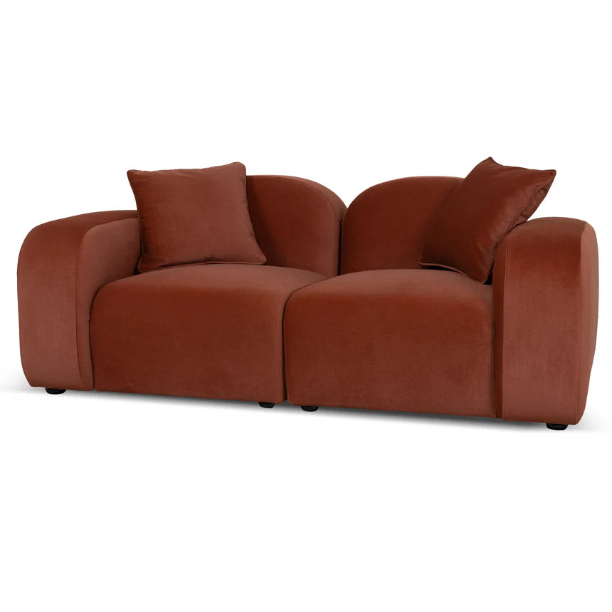 Cozy Minimalist Design 2-Seater Sofa - Orange
