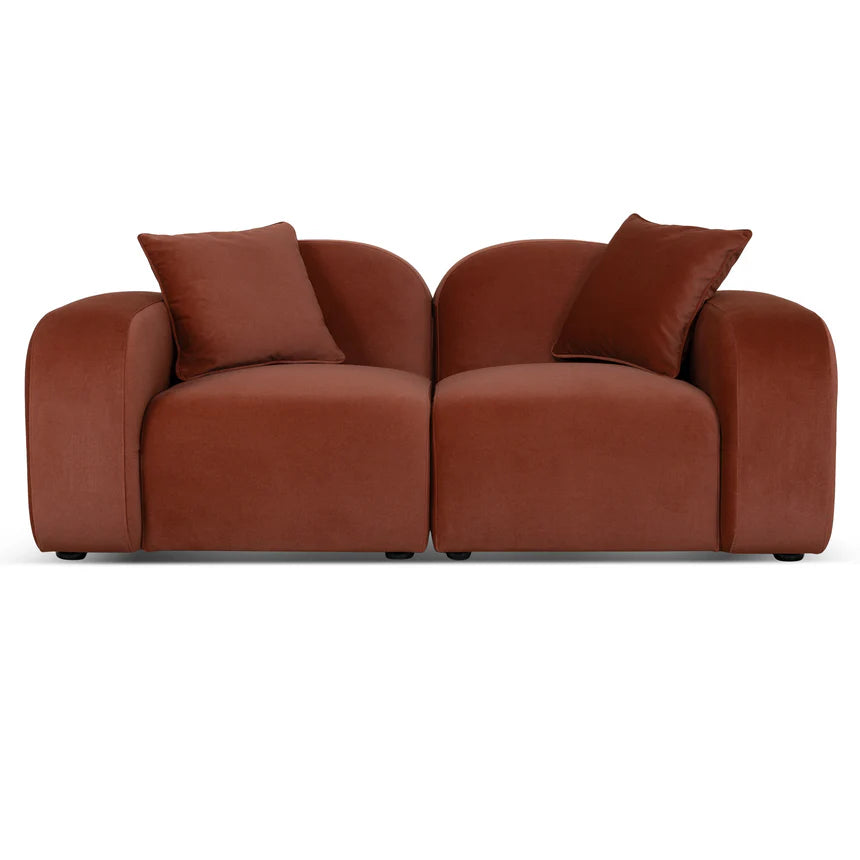 Cozy Minimalist Design 2-Seater Sofa - Orange