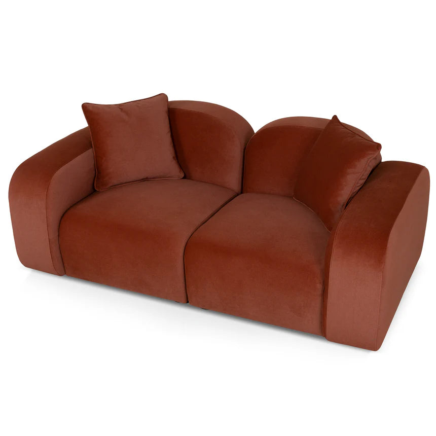 Cozy Minimalist Design 2-Seater Sofa - Orange