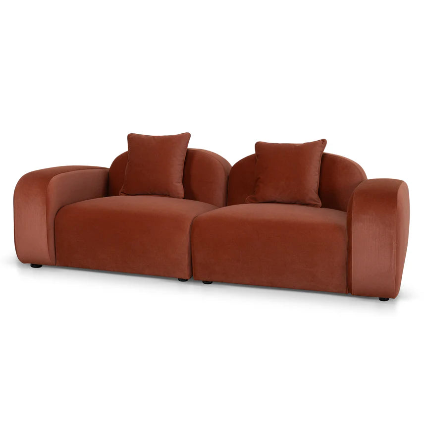Cozy Minimalist Design 3-Seater Sofa - Orange