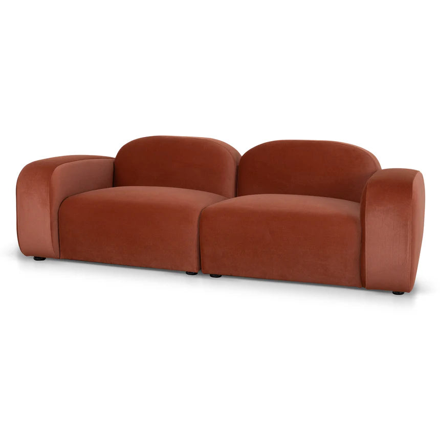 Cozy Minimalist Design 3-Seater Sofa - Orange