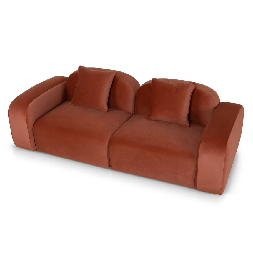 Cozy Minimalist Design 3-Seater Sofa - Orange