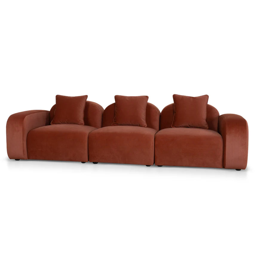 Cozy Minimalist Design 4-Seater Sofa - Orange