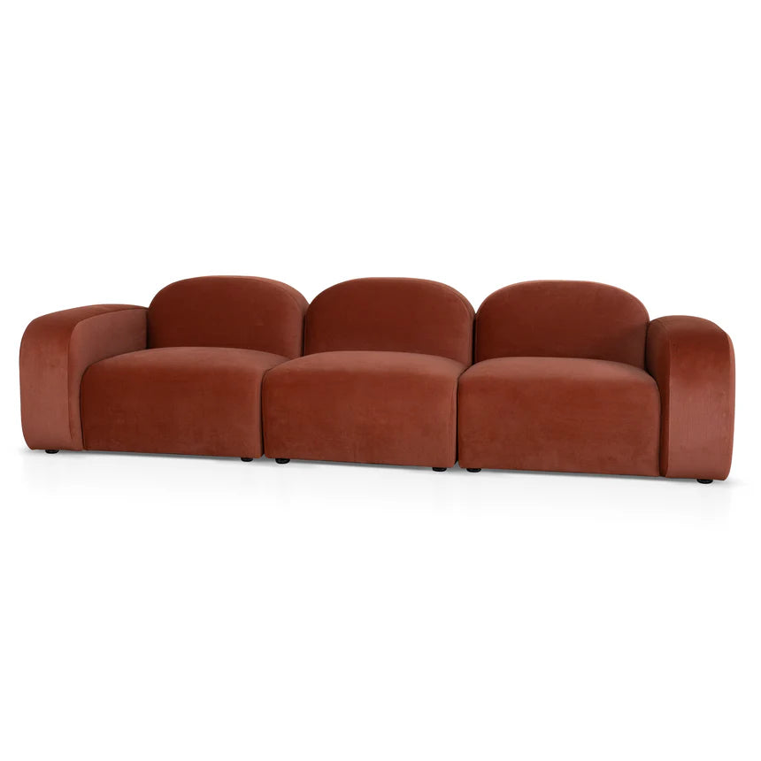Cozy Minimalist Design 4-Seater Sofa - Orange