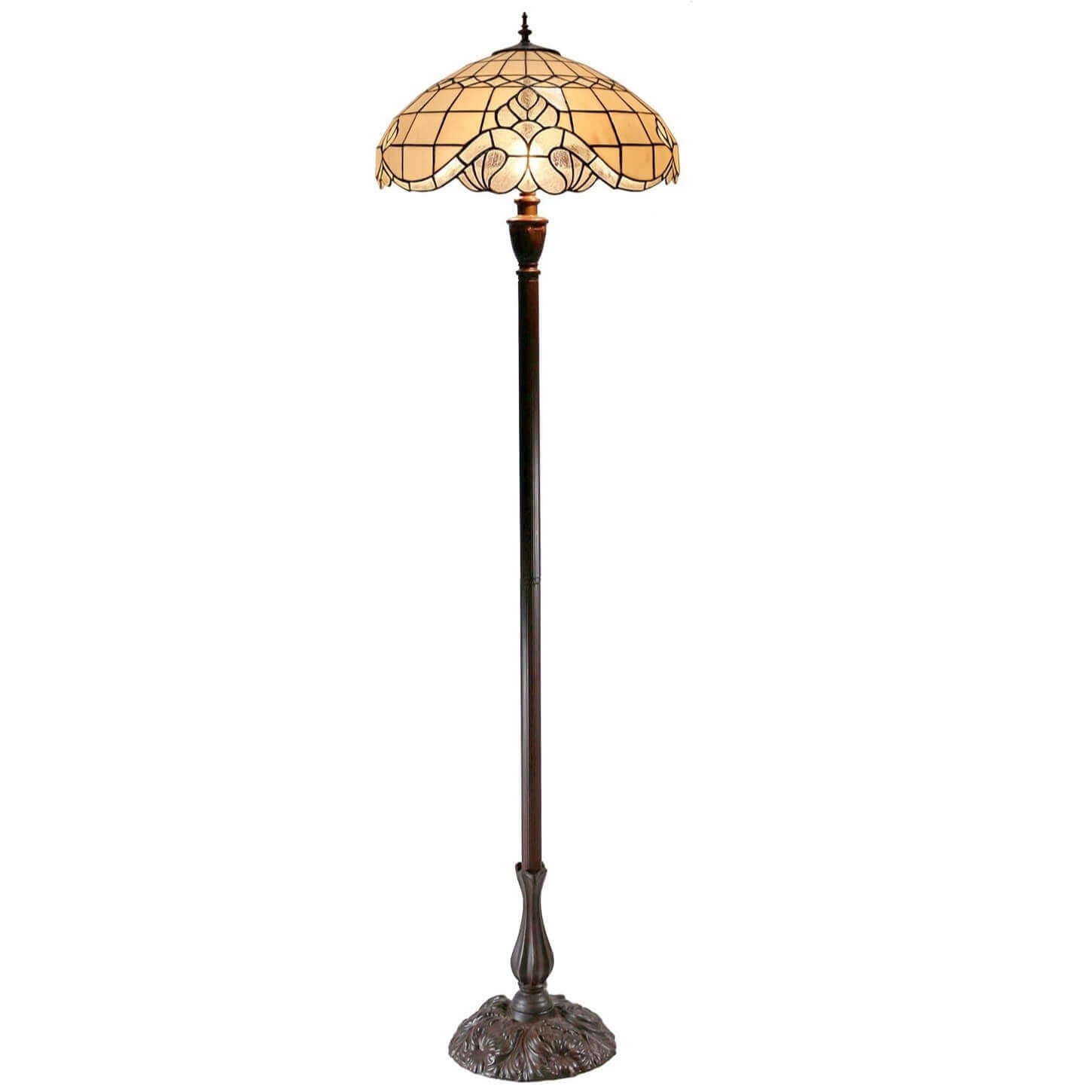 Creamy Tiffany Stained Glass Floor Lamp