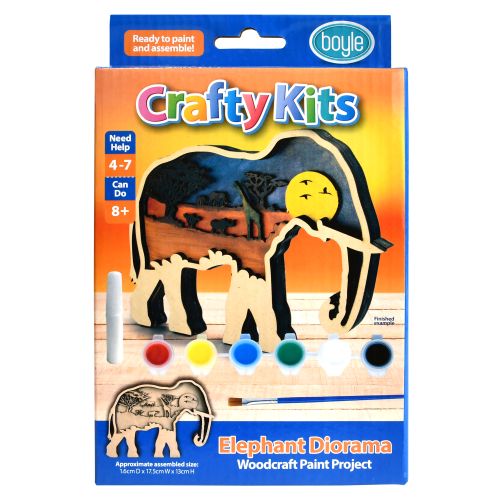 Creative Crafty Kits Woodcraft Diorama - Elephant