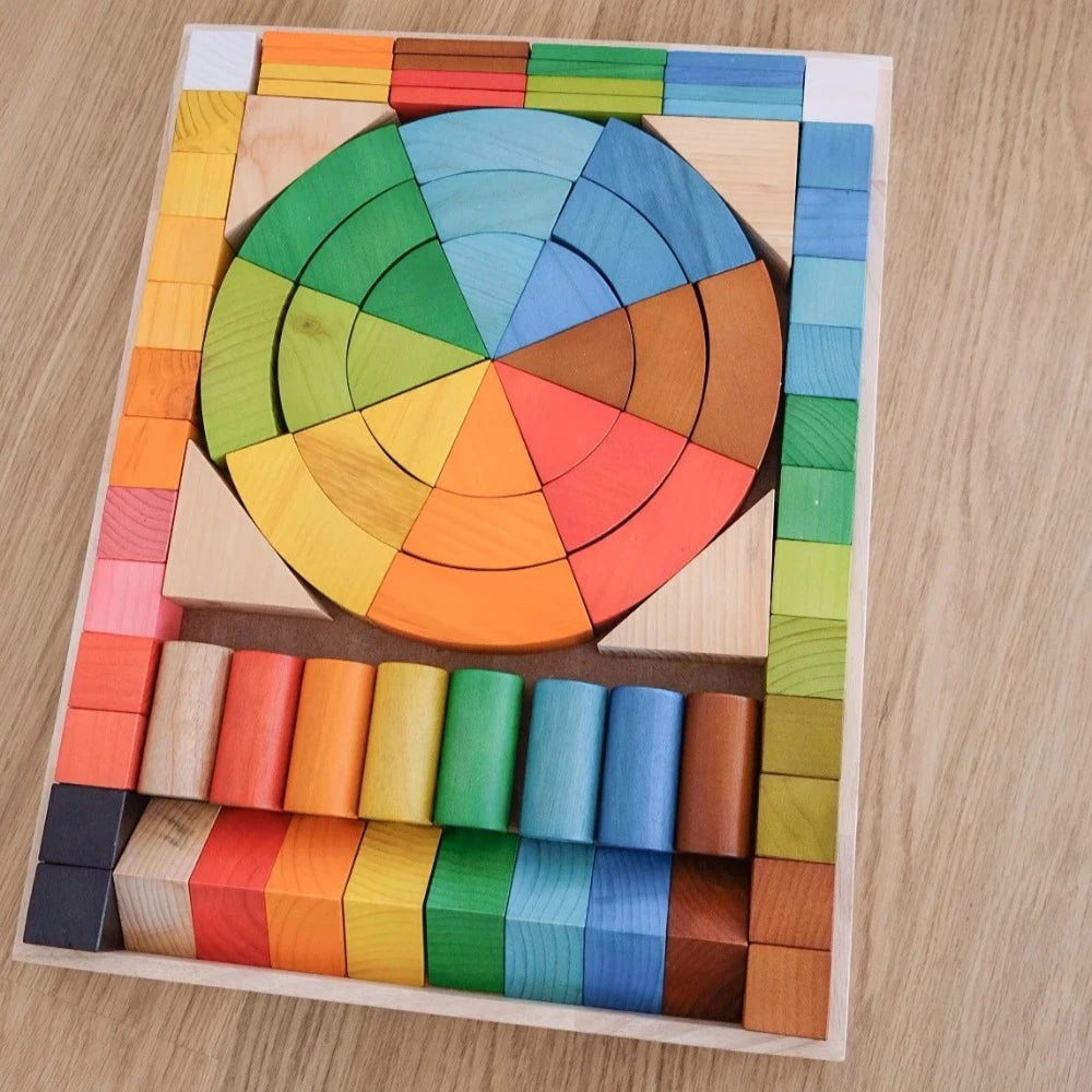 Creative Jumbo Natural Rainbow Blocks - 86 Pcs