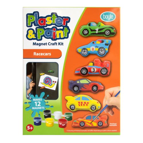 Creative Plaster and Paint Magnet Craft Kit - Racing Cars