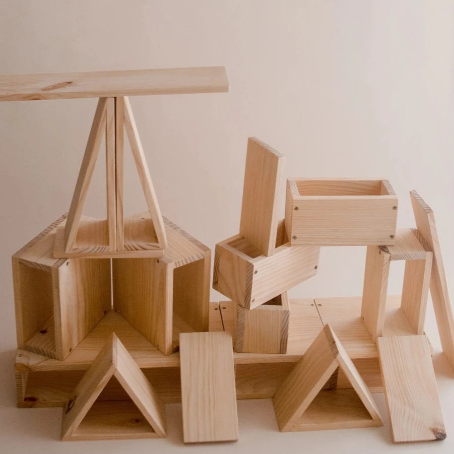 Creative Wooden Unit Blocks - 20 Pcs