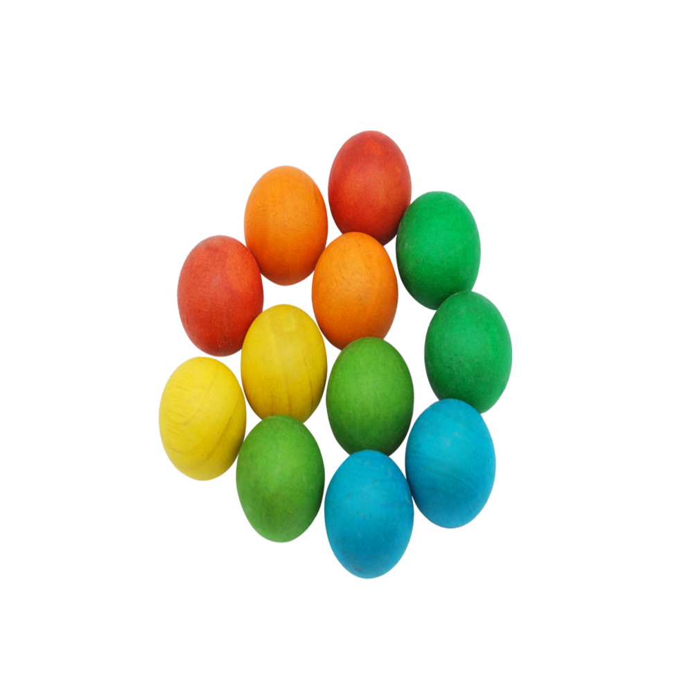 Creative 12 Wooden Colored Balls - 3.5cms