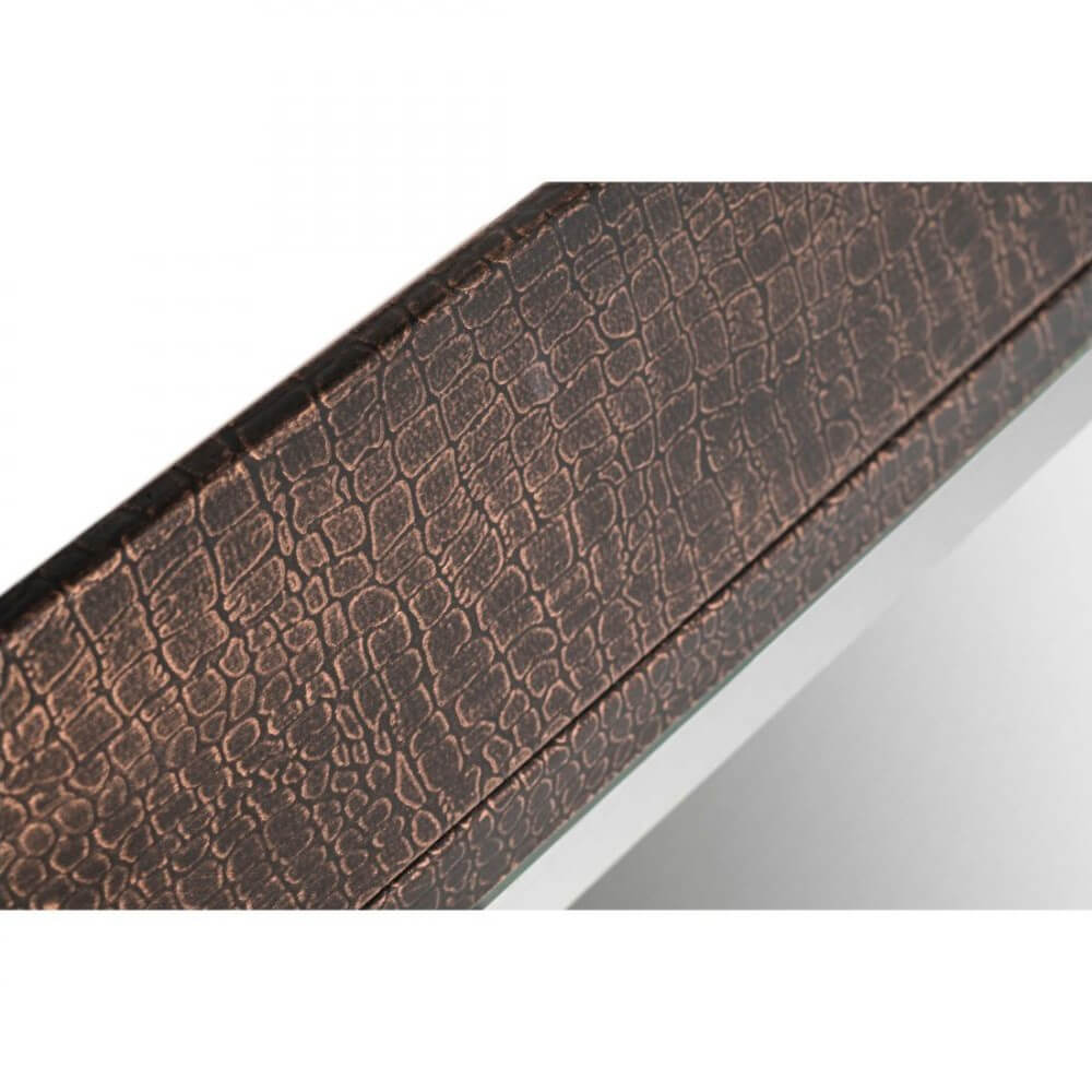 Croc Pattern Copper Finish Metal Frame Wall Mirror